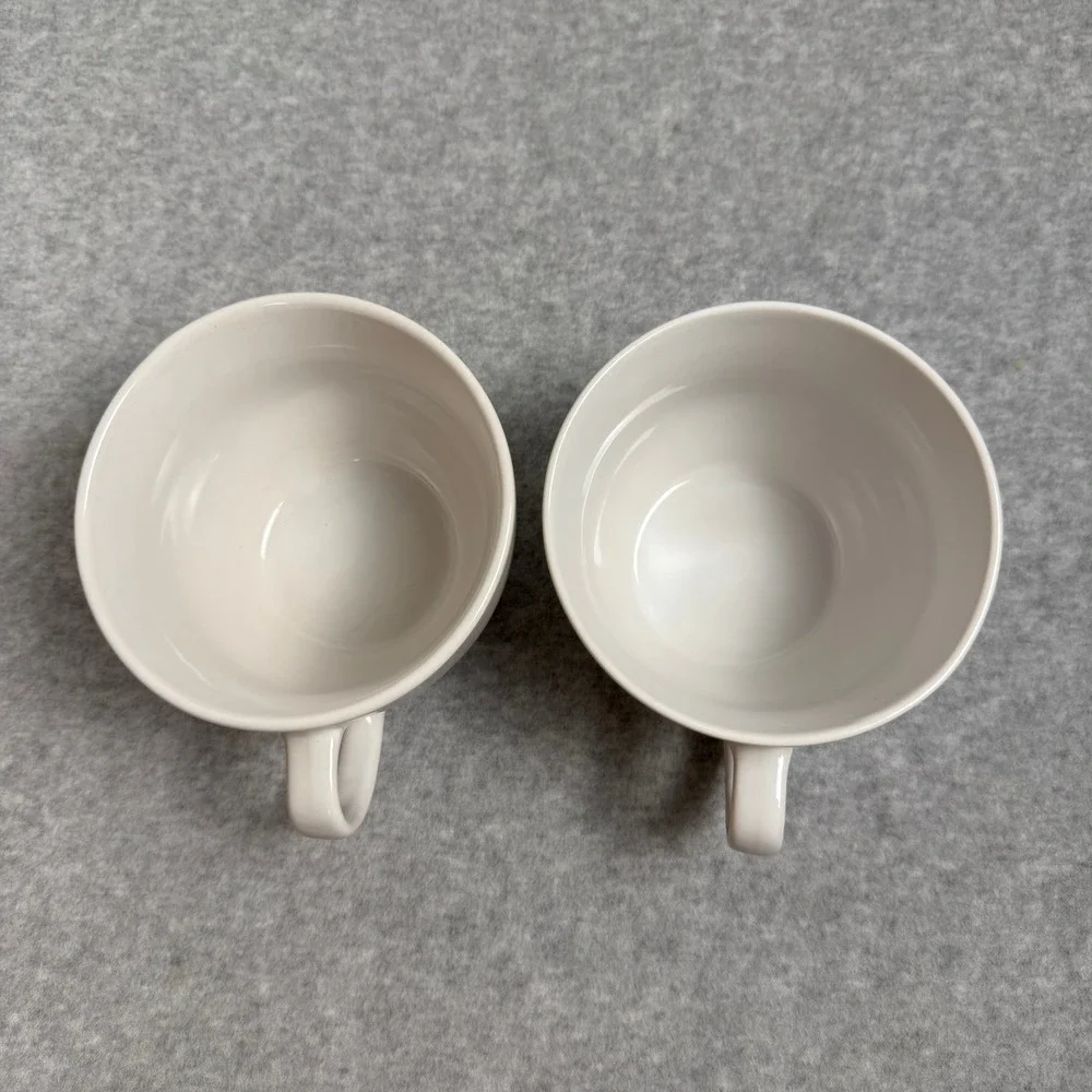 Large Starbucks 2007 White Ceramic Coffee Mugs Classic Green Siren Logo